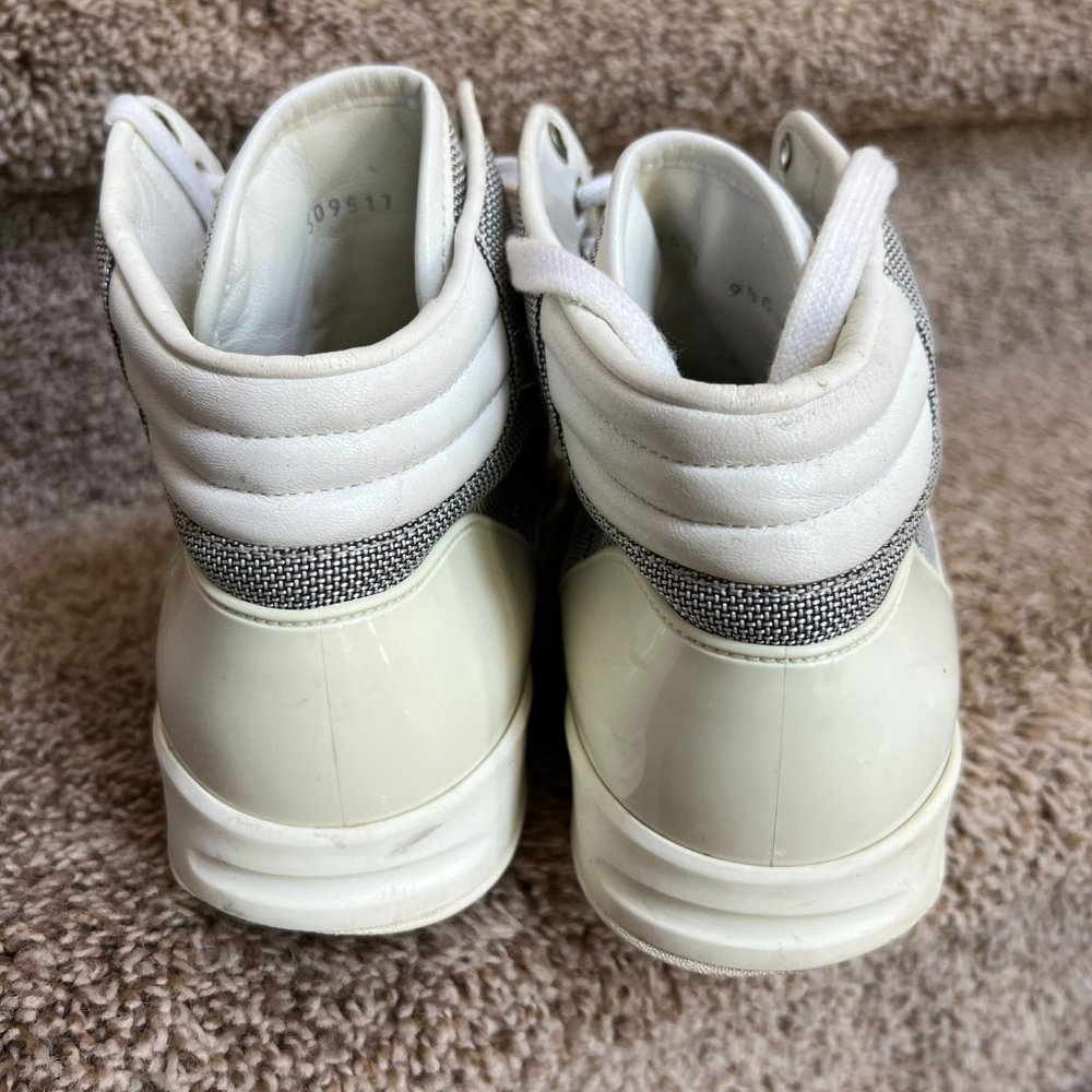 Gucci Men's Rebound Interlocking GG Mid High-Top Grey Sneakers - Picture 6 of 14